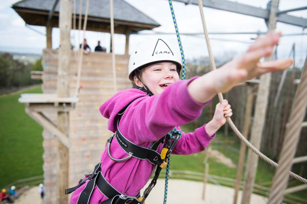 Cub on high ropes